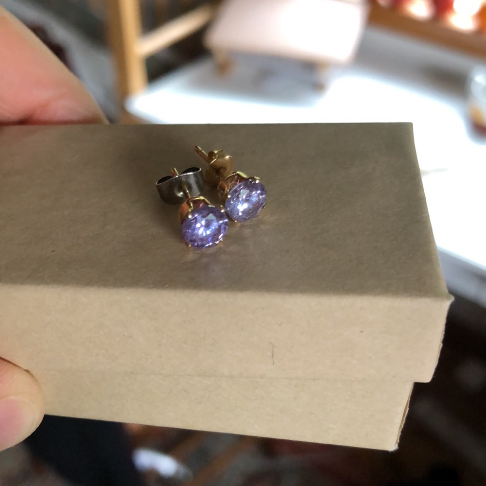 Amethyst stud earrings